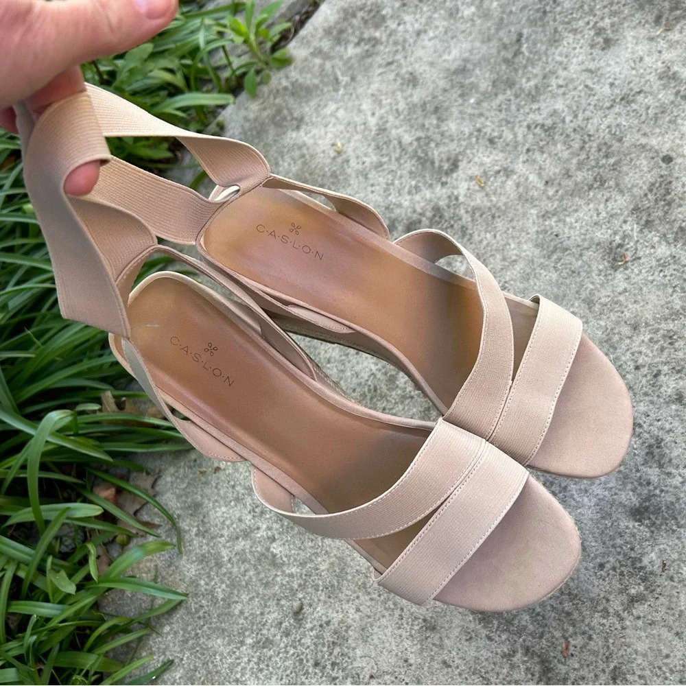 Caslon Libbie Wedge Espadrille Sandal, Beige, Size  10